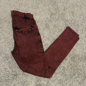 Easel Los Angeles Women's‎ Burgundy Skinny Jeans Size Small